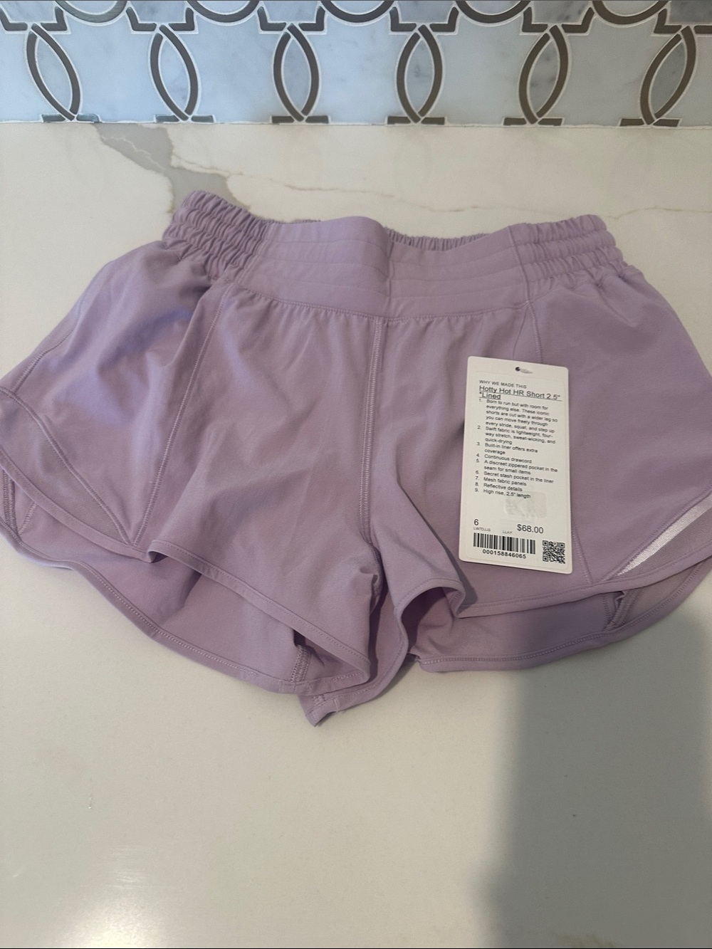 NWT  Lululemon Hotty Hot High-Rise Lined Shorts 2.5’  Lilac Play (lavender) sz 6